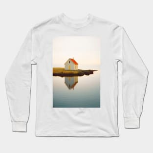 Cute Litte Cabin In Iceland Long Sleeve T-Shirt